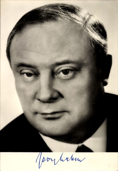 Postcard Georg Leber, Federal Minister of Transport