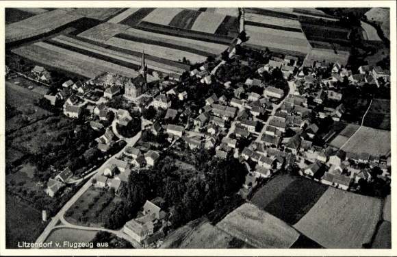 Ak Litzendorf Oberfranken, Fliegeraufnahme