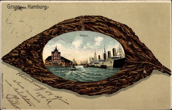 Embossed sheet Chromo-Litho Hamburg Mitte St. Pauli, Hafen