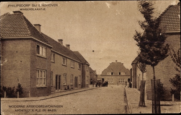 KP Philipsdorp Eindhoven Brabancja Północna Holandia, Wingerdlaantje, Moderne Arbeiderswoningen