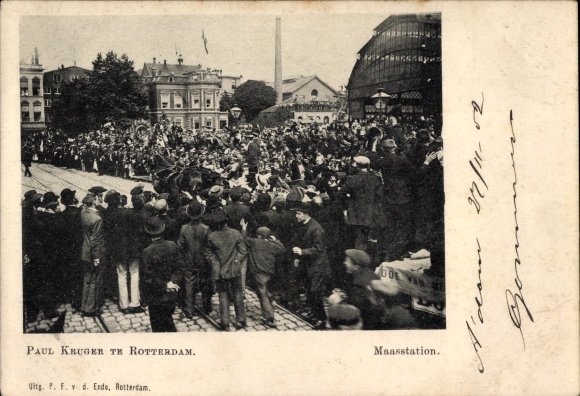 Briefkaart Rotterdam Zuid Holland Nederland, Paul Kruger, Maasstation