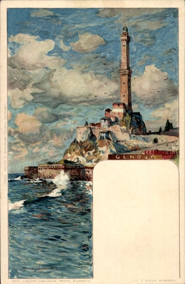 Artysta lito Wielandt, Manuel, Genua Genua Liguria, obszar przybrzeżny, latarnia morska