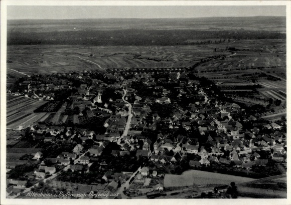 Postcard Altenheim Neuried in Baden, aerial photograph