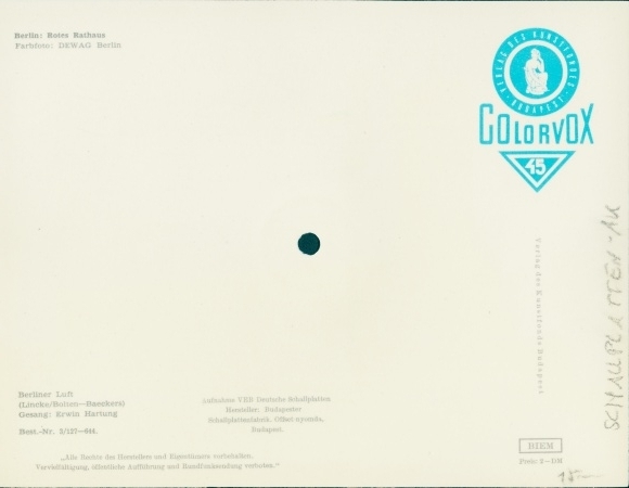 Record giant Postcard Berlin Mitte, Red City Hall