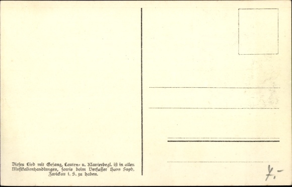 Song Postcard Soph, Hans, Da Eisnbah&#39;, Erzgebirge dialect