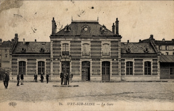 Ak Ivry sur Seine Val de Marne, Bahnhof