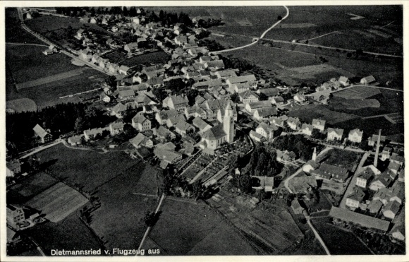 Postcard Dietmannsried in Oberallgäu, aerial photograph