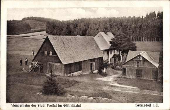 Postcard Gimmlitztal Hartmannsdorf Reichenau in the Ore Mountains, hiking home of the city of Freital
