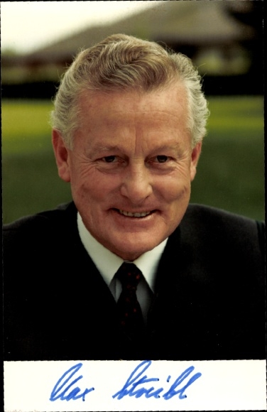 Photo politician Max Streibl, former Bavarian Prime Minister, autograph