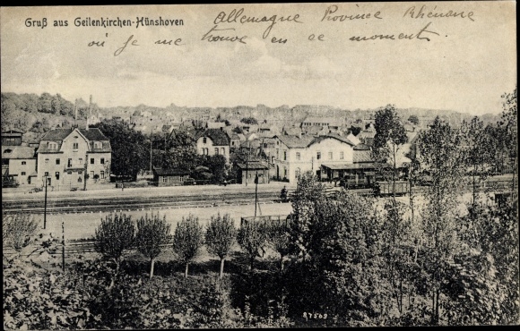 PC Hünshoven Geilenkirchen in North Rhine-Westphalia, train station, track side, general view