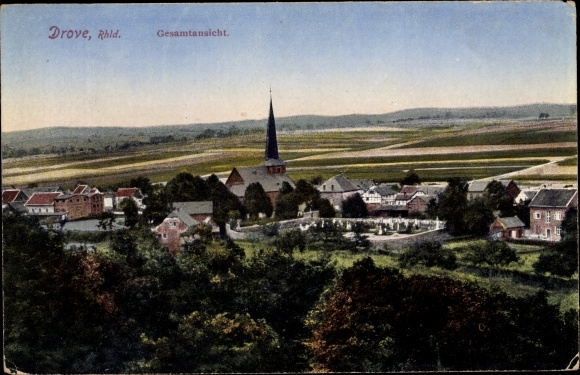 Ak Drove Kreuzau in de Eifel, overzicht, kerk
