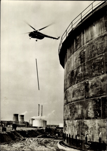 Postcard civil aviation of the socialist countries, medium utility helicopter Mil Mi 4