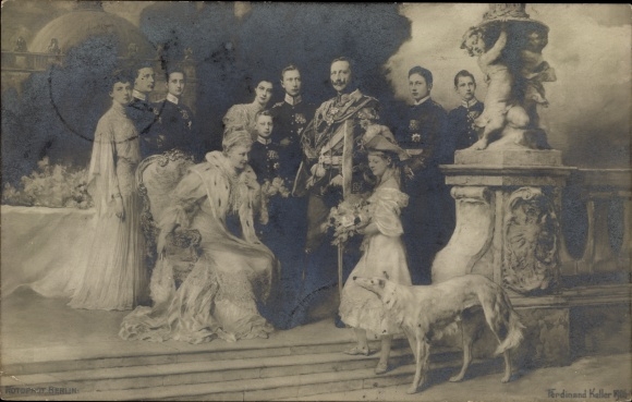 Artist PC Keller, Ferdinand, German Imperial House under Kaiser Wilhelm II., greyhound, RPH