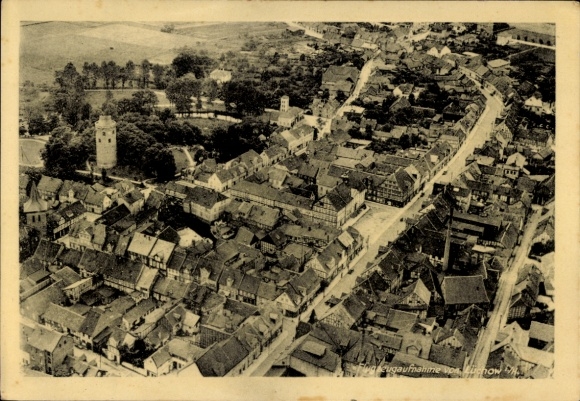 Postcard Lüchow in Lauenburg, aerial photograph