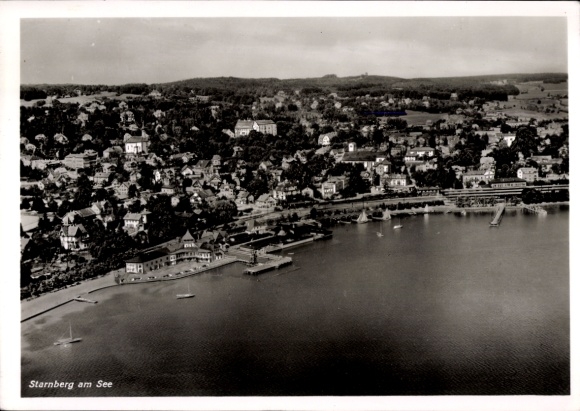 Postcard Starnberg am Starnberger See Upper Bavaria, aerial photograph
