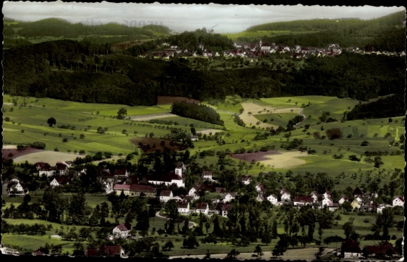 Postcard Krumbach Fürth in the Odenwald Hesse, panoramic view of the town and surroundings