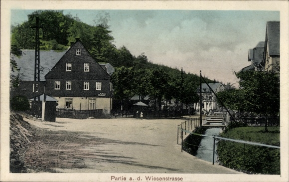 Postcard Hartenstein in the Ore Mountains of Saxony, Wiesenstraße