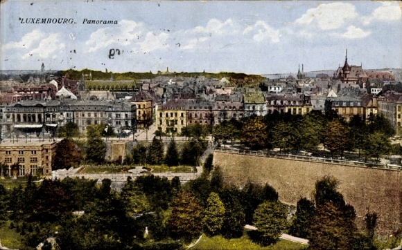Postcard Luxembourg Luxembourg, Fort Thüngen, Trois Gland, Three Acorns, Dräi Eechelen, Panorama of Lux