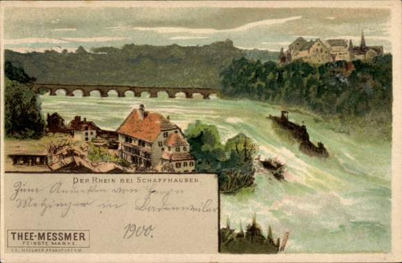 Artysta lito Biese, Schaffhausen am Rhein Szwajcaria, krajobraz, Wodospad Renu, reklama, Thee Messmer