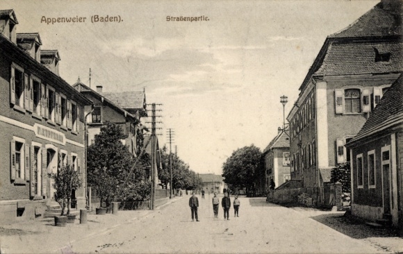 Postcard Appenweier in Baden Schwarzwald, street section