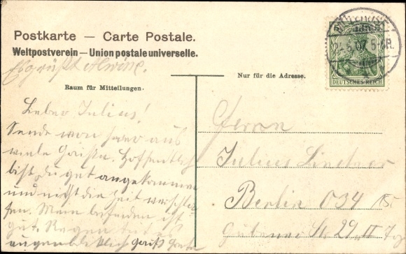 Postcard Müllrose in Brandenburg, view over the water to the place