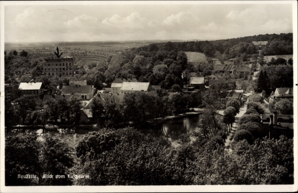 Postcard Neuzelle in Brandenburg, view of the town from the church tower