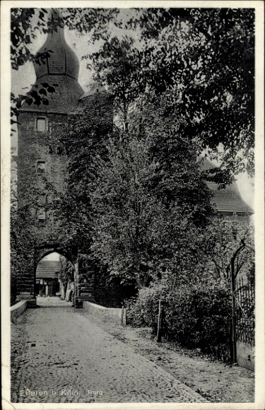 Postcard Efferen Hürth near Cologne Rhein Erft district, castle, gate