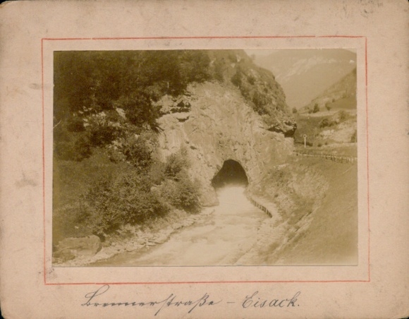 Cabinet Photo South Tyrol, Eisack on the Brenner Road