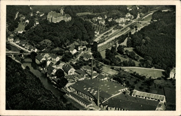 Ak Scharfenstein, Fliegeraufnahme Kurhaus, 1932