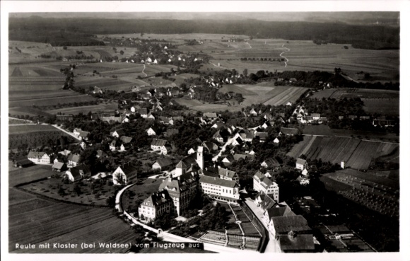 Postcard Reute Bad Waldsee in Upper Swabia Württemberg, aerial photograph