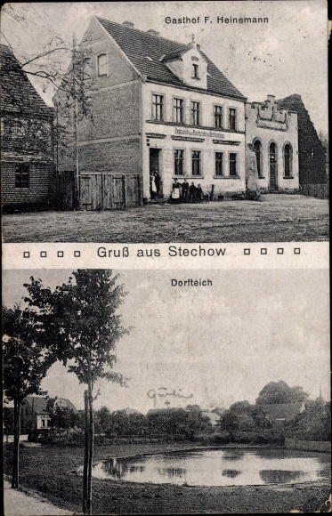 PC Stechow Ferchesar in Havelland, Gasthof F. Heinemann, village pond