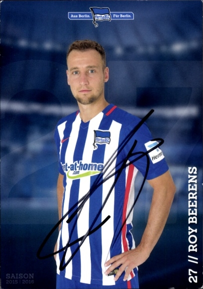 Autogrammkarte Fußballer Roy Beerens, Hertha BSC, Autogramm