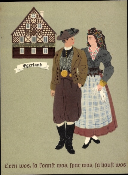 Künstler Ak Egerland, Lern wos, sa koanst wos, spar wos, sa haust wos, Tschechen