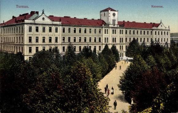 Postcard Turnov Turnau Reg. Reichenberg, barracks