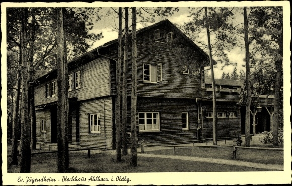 Postcard Ahlhorn Grossenkneten, View of the Blockhaus Evangelical Youth Home