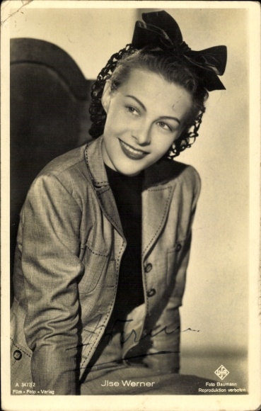 Ak Schauspielerin Ilse Werner, Portrait, UFA, Autogramm