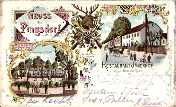 lito Pingsdorf Brühl w dzielnicy Rhein Erft, restauracja Jägerhof, ogród