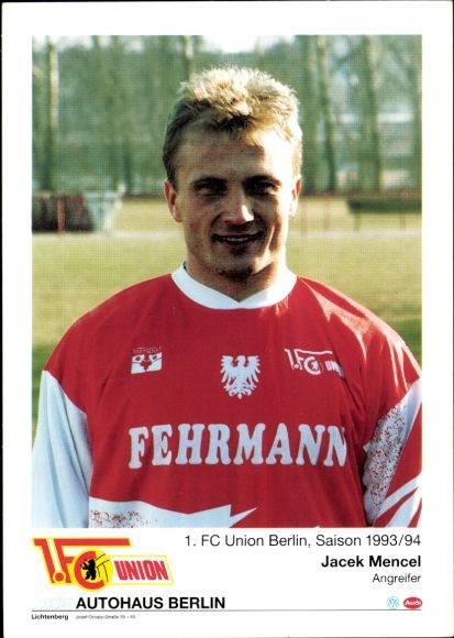 Ak Fußballspieler Jacek Mencel, 1. FC Union Berlin, Portrait