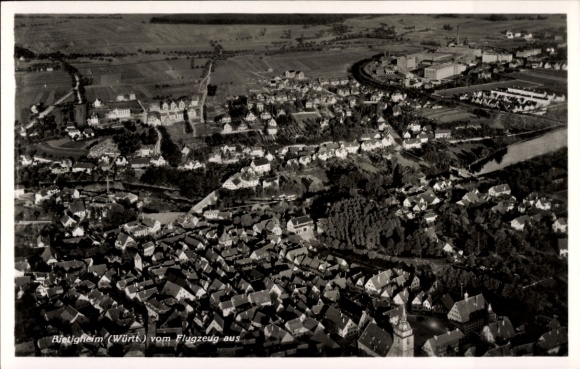 Ak Bietigheim in Württemberg, luchtfoto