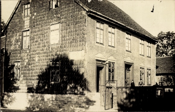 foto Ak Kleinüßhübel Reinhardtsdorf Schöna Saksisch Zwitserland, bakstenen huis