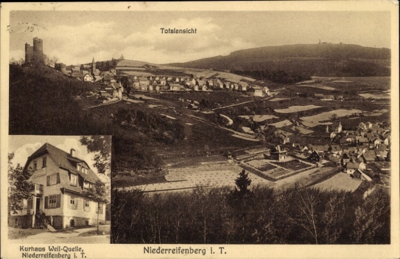 Postcard Niederreifenberg Schmitten im Taunus, general view, Kurhaus Weilquelle