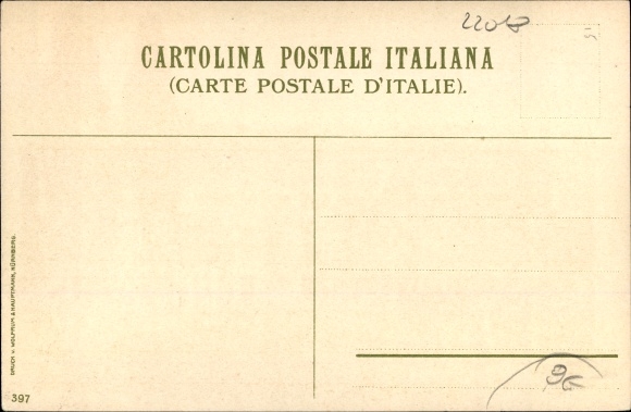 Artist Chromo-Litho Wielandt, Manuel, Porlezza Lombardia, street section in the city