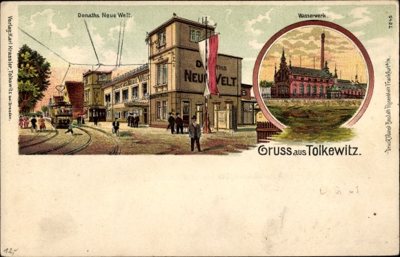Chromo-Litho Dresden Tolkewitz, Donath&#39;s New World, water works