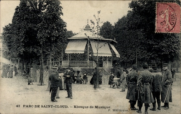 Ak Saint Cloud Hauts de Seine, Park, Musikpavillon