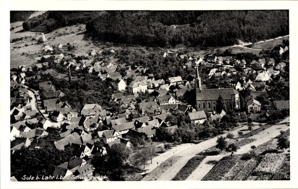 Ak Sulz Lahr im Schwarzwald, Fliegeraufnahme