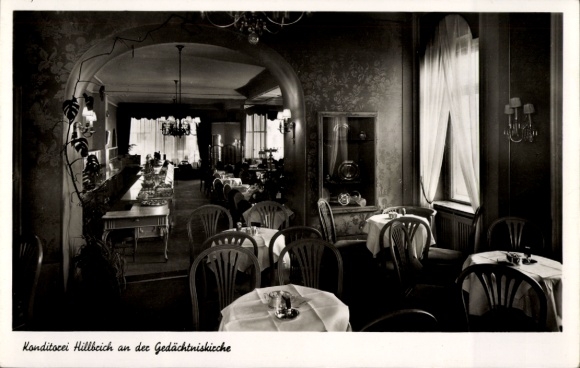Postcard Berlin Wilmersdorf, Konditorei Hillbrich, Rankestraße 35