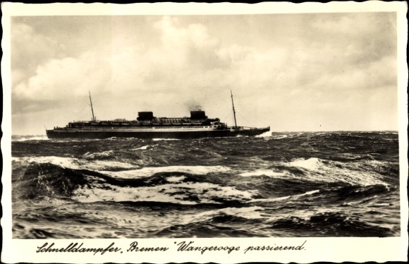 Podanie KP Schnelldampfer Bremen Wangerooge, Norddeutscher Lloyd NDL