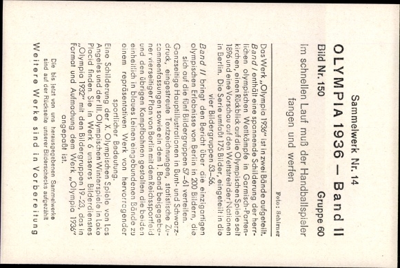 Collection picture Olympia 1936, handball game