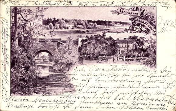 Künstler Litho Berlin Zehlendorf Wannsee, Kohlhasenbrück, Brücke