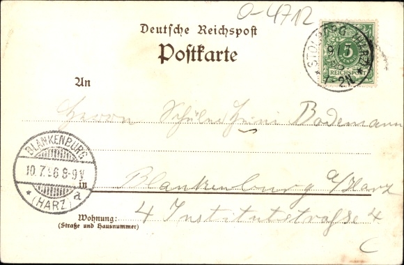 Chromo-Litho Kelbra at the Kyffhäuser, Hotel Kaiserhof, Kaiser Wilhelm Monument, Rothenburg